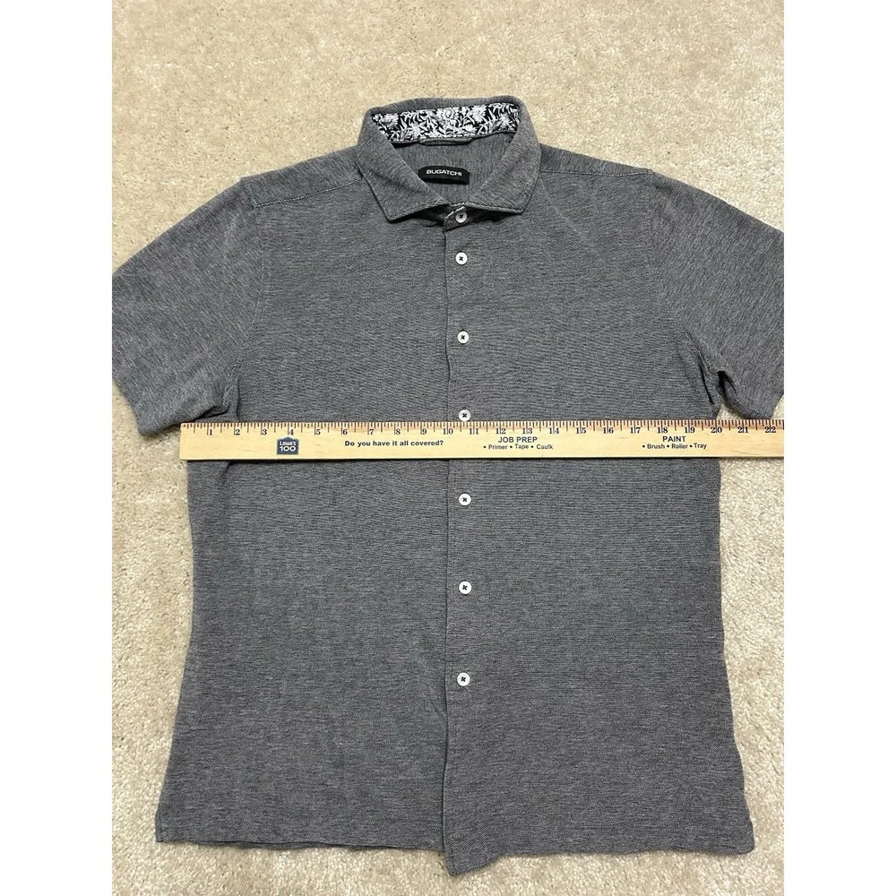 Bugatchi Polo Shirt Mens Large Gray Preppy Lightweight - Picture 5 of 6